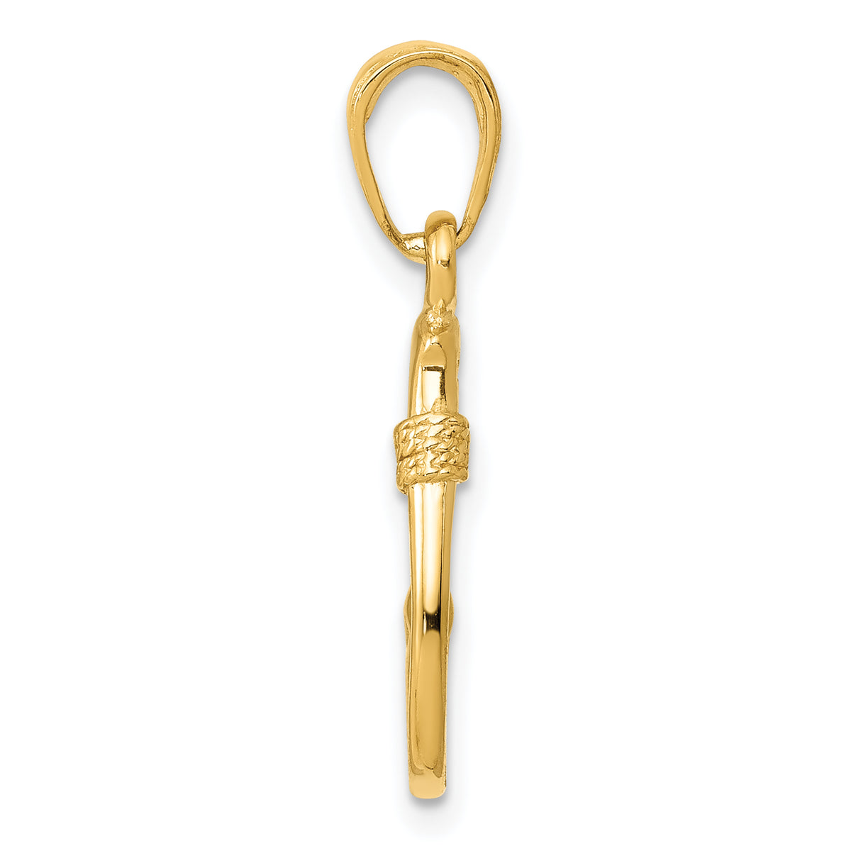 Gold Polished Fish Hook Pendant - 14k Yellow Gold / 8 x 18 mm