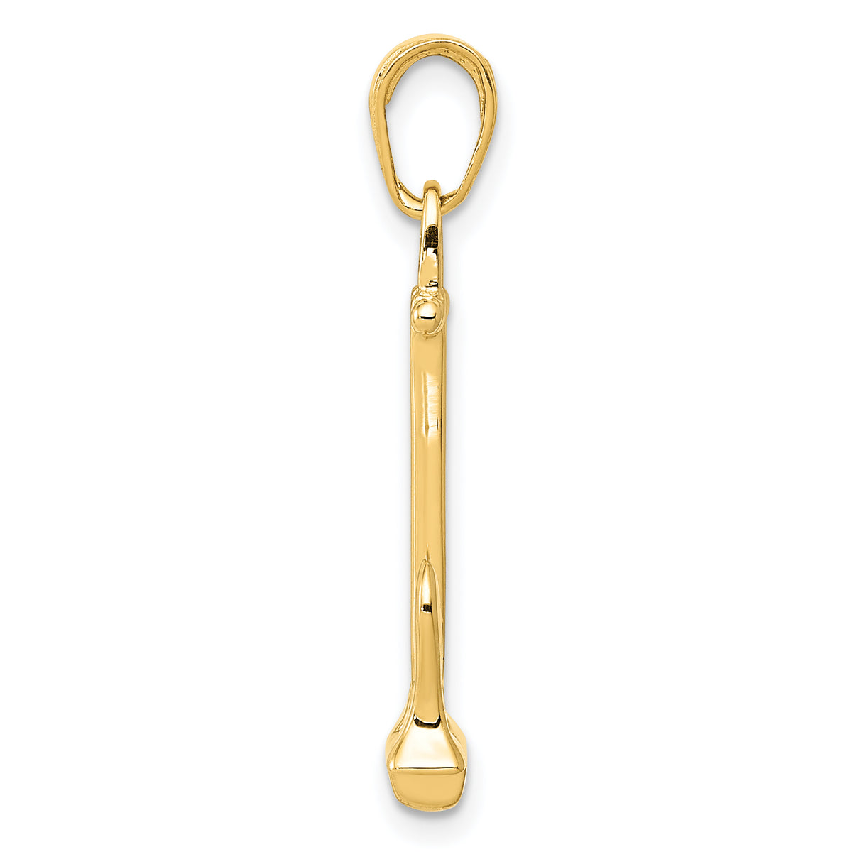 14k Yellow Gold 3-D Navy T-Bar Anchor Pendant, view 2