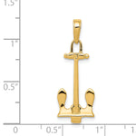14K 3-D Navy T-Bar Anchor Pendant