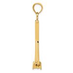 14k Yellow Gold 3-D Fluke-Style Anchor with Moveable Fins Pendant, view 2