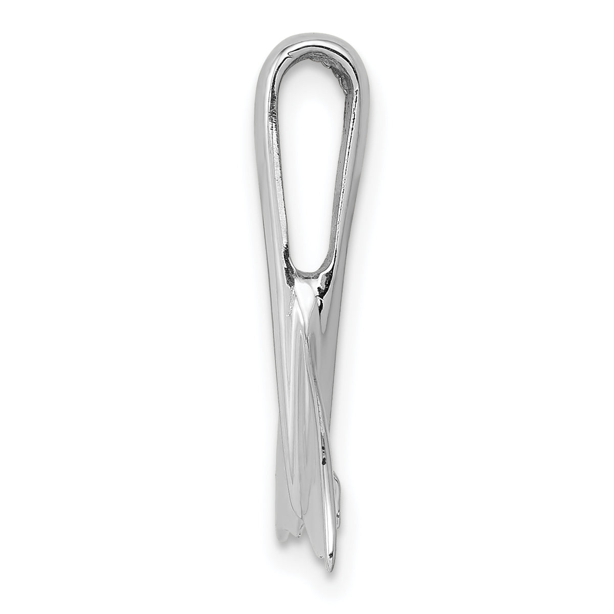 Gold Polished Whale Tail Pendant - 14k White Gold / 18x23mm