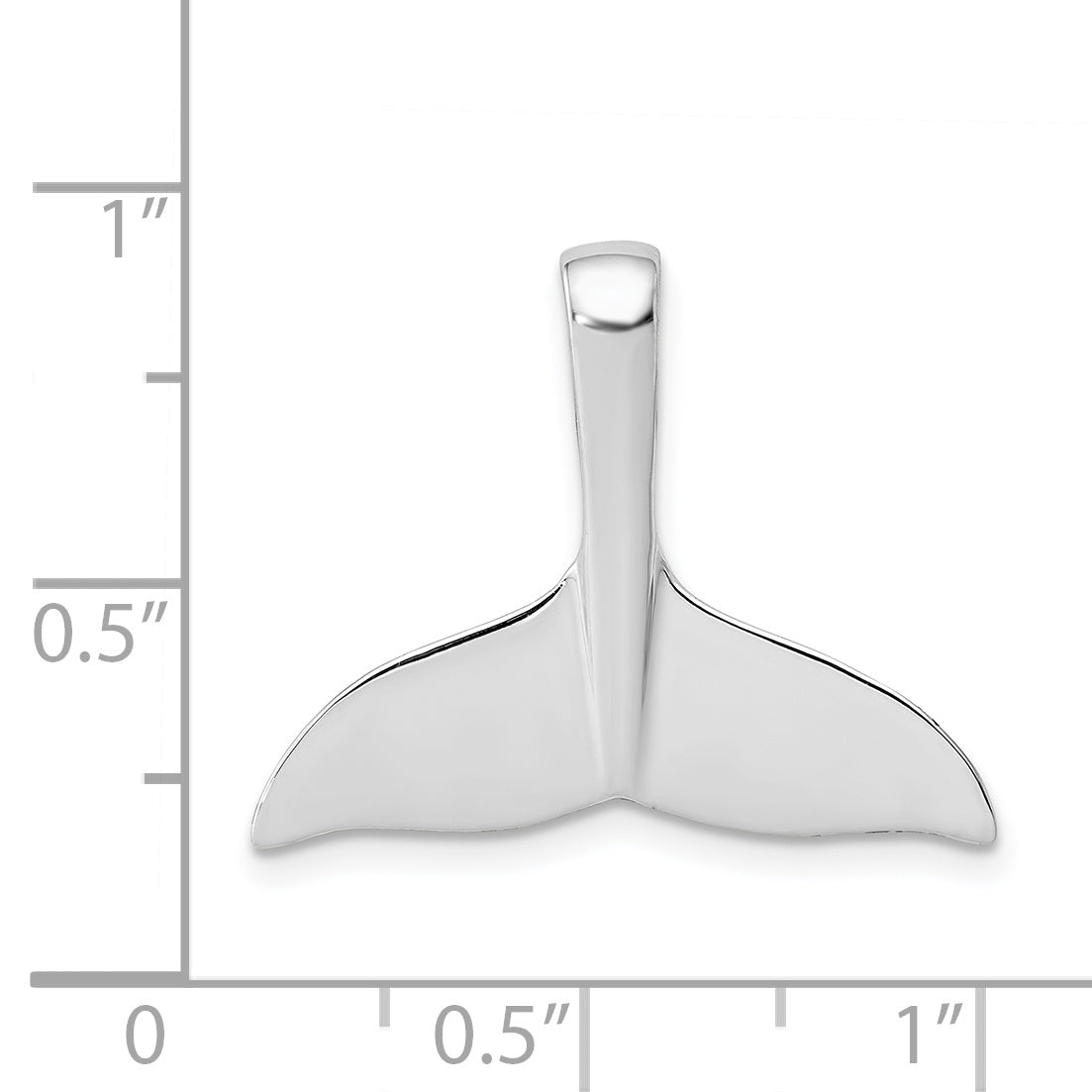 Gold Polished Whale Tail Pendant - 14k White Gold / 18x23mm