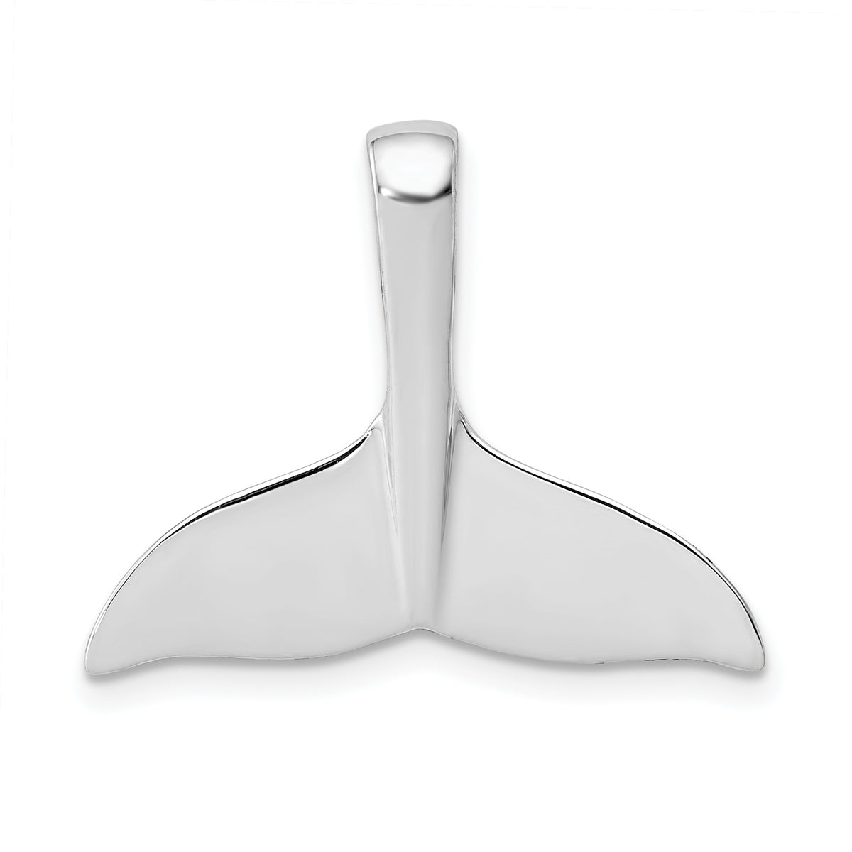 Gold Polished Whale Tail Pendant - 14k White Gold / 18x23mm#14k White Gold_18x23mm