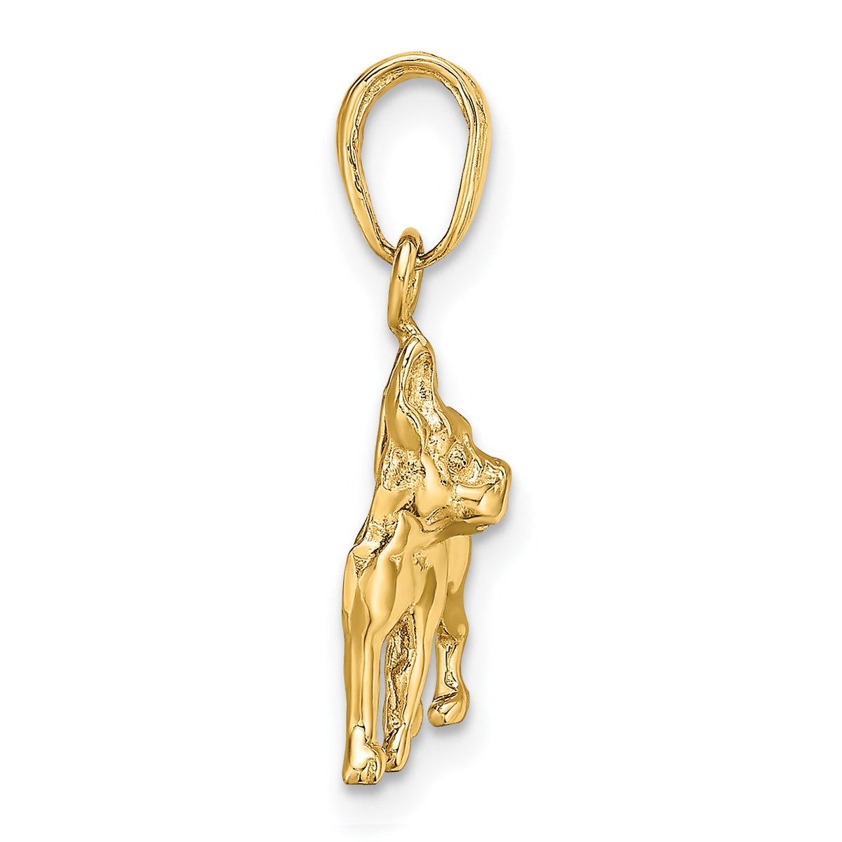 14k Yellow Gold Boston Terrier Dog Pendant, view 2