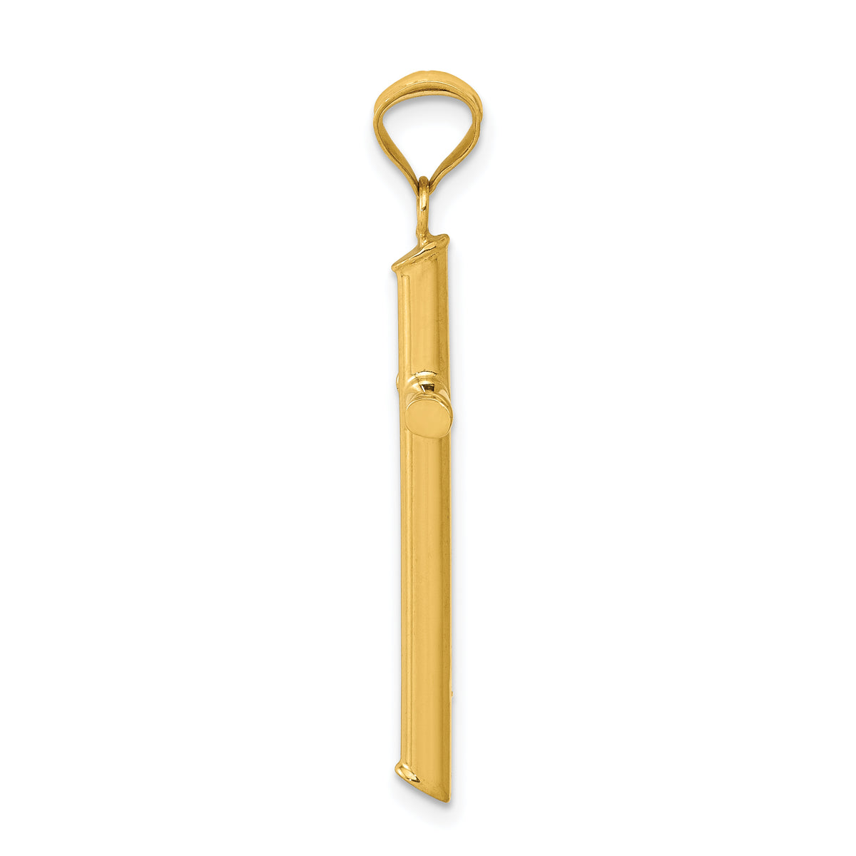 Polished Hollow Cross Pendant - 14k Yellow Gold / Polished, 3D / N/A, 34x16mm