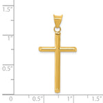 Polished Hollow Cross Pendant - 14k Yellow Gold / Polished, 3D / N/A, 34x16mm