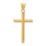 Polished Hollow Cross Pendant - 14k Yellow Gold / Polished, 3D / N/A, 34x16mm