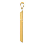 Polished Hollow Cross Pendant - 14k Yellow Gold / Polished, 3D / N/A, 45x25mm