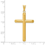 Polished Hollow Cross Pendant - 14k Yellow Gold / Polished, 3D / N/A, 46x24mm