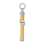 14k Two-Tone Gold Diamond-cut Reversible Latin Cross Pendant, view 2 - 18.5 x 30.5 mm