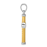 14k Two-Tone Gold Diamond-cut Reversible Latin Cross Pendant, view 2 - 25.5 x 40 mm