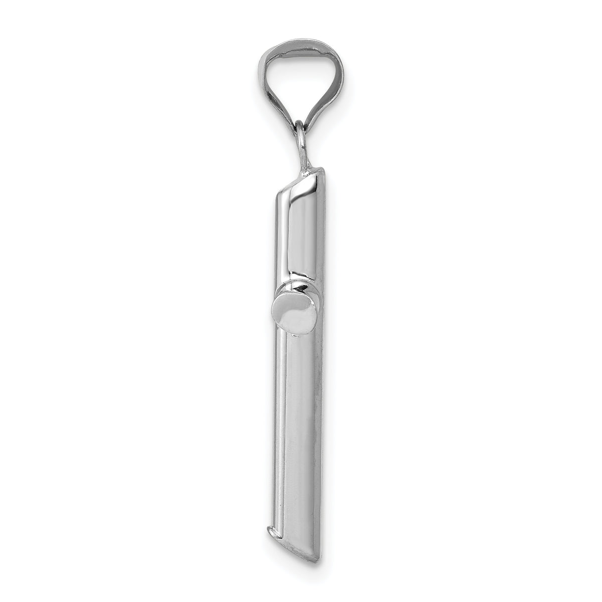 Polished Hollow Cross Pendant - 14k White Gold / Polished, 3D / N/A, 32x16mm