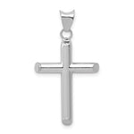 Polished Hollow Cross Pendant - 14k White Gold / Polished, 3D / N/A, 32x16mm