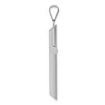 Polished Hollow Cross Pendant - 14k White Gold / Polished, 3D / N/A, 45x25mm