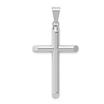 Polished Hollow Cross Pendant - 14k White Gold / Polished, 3D / N/A, 45x25mm
