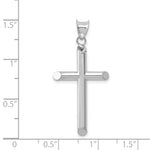 Polished Hollow Cross Pendant - 14k White Gold / Polished, Satin Back / N/A, 35x17mm