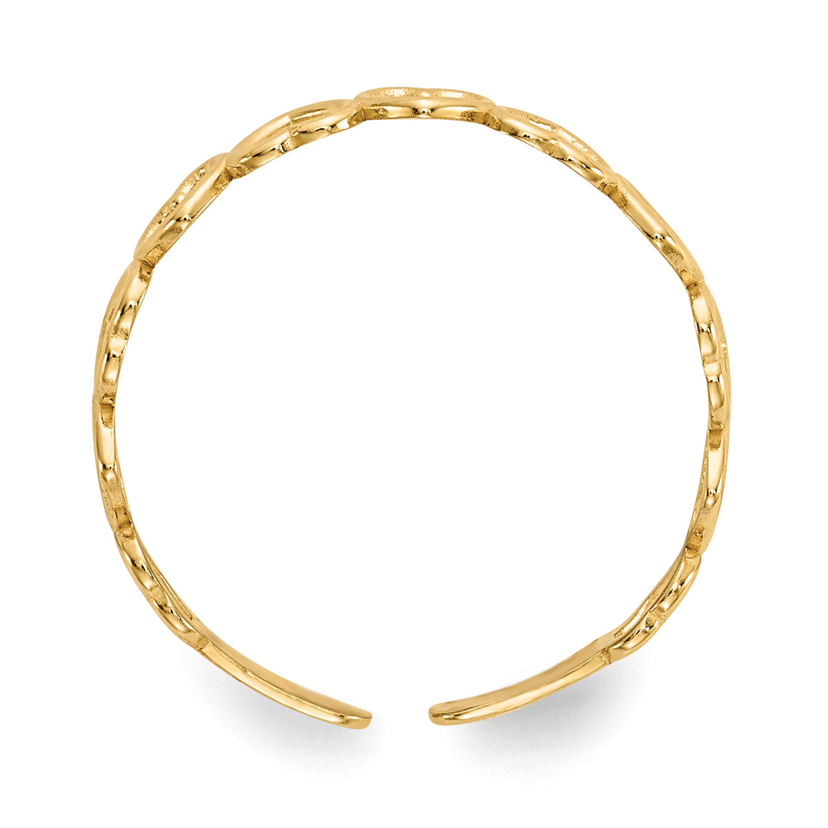 Gold Polished Heart Toe Ring - 14k Yellow Gold