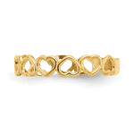 Gold Polished Heart Toe Ring - 14k Yellow Gold