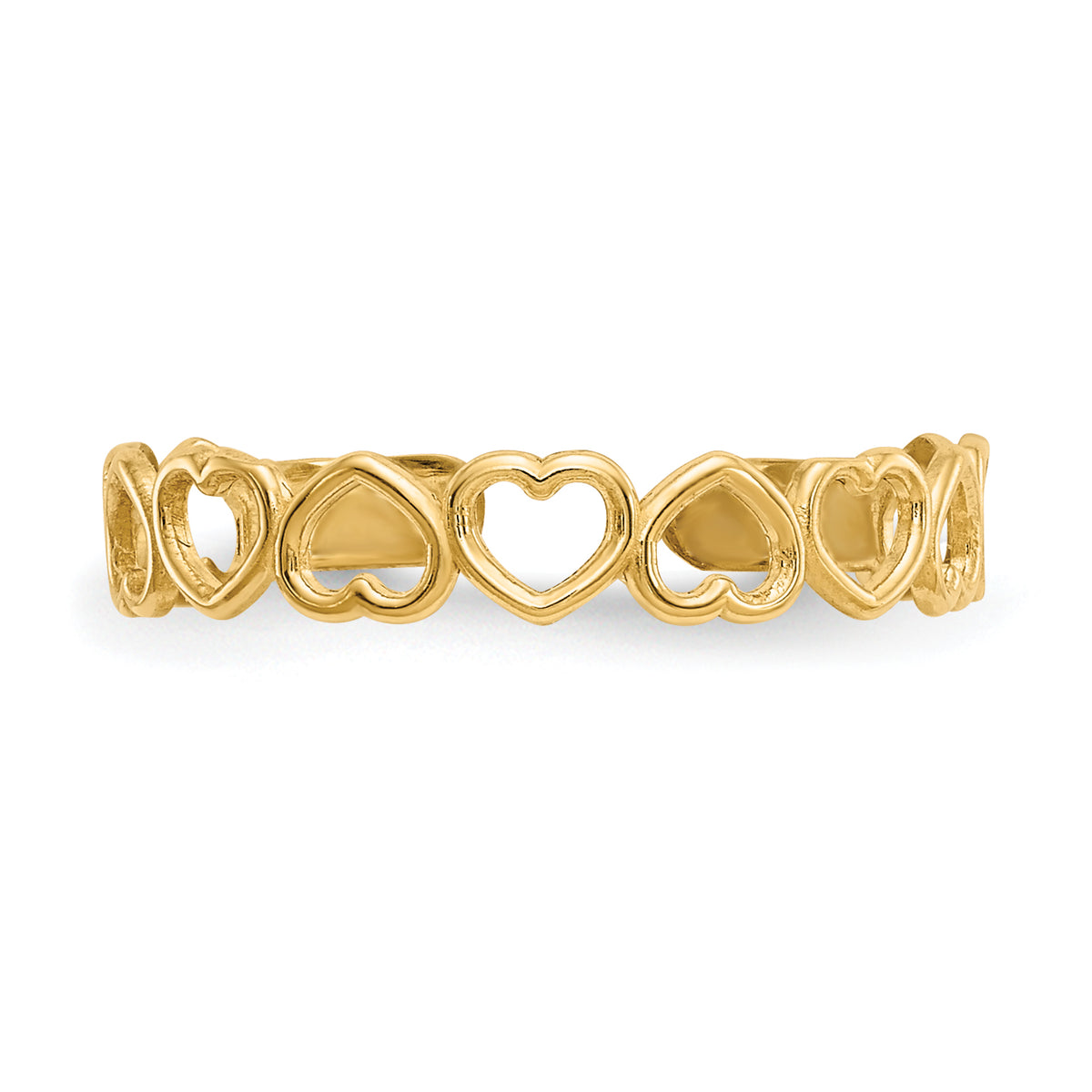 Gold Polished Heart Toe Ring - 14k Yellow Gold