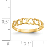 Gold Hearts Ring - 14k Yellow Gold