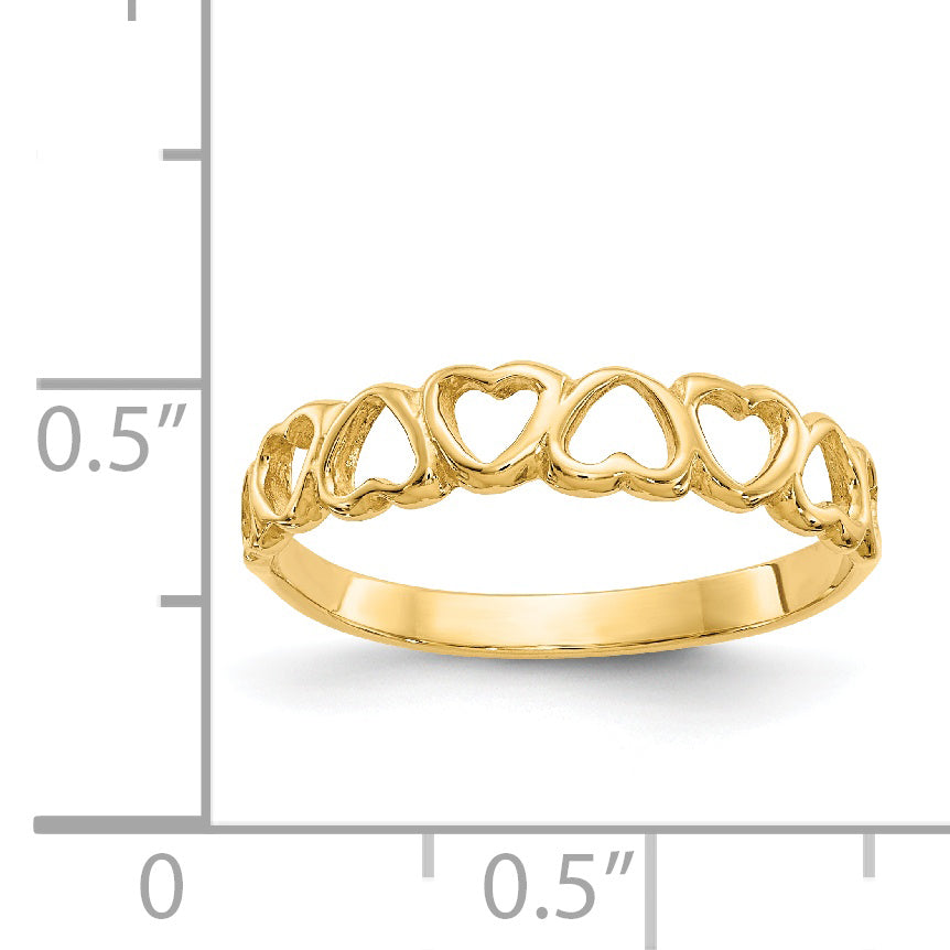 Gold Hearts Ring - 14k Yellow Gold