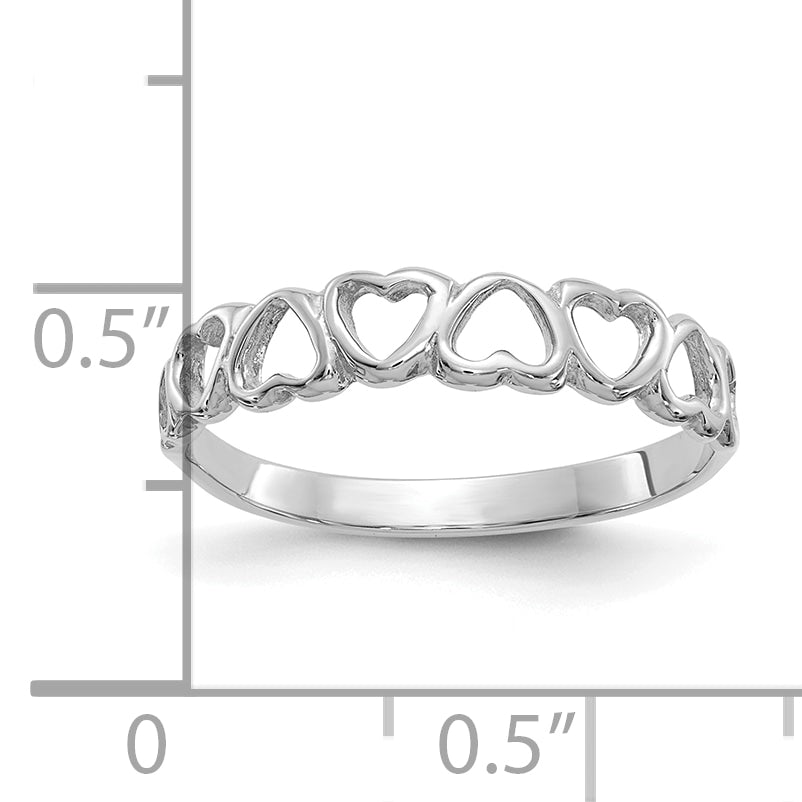 Gold Hearts Ring - 14k White Gold
