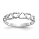 Gold Hearts Ring - 14k White Gold