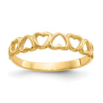 Gold Hearts Ring - 14k Yellow Gold