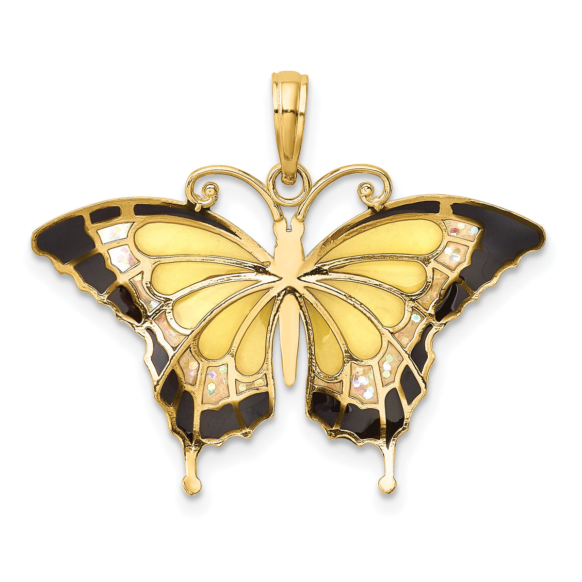 Gold Polished Butterfly Pendant - 31 x 24 mm