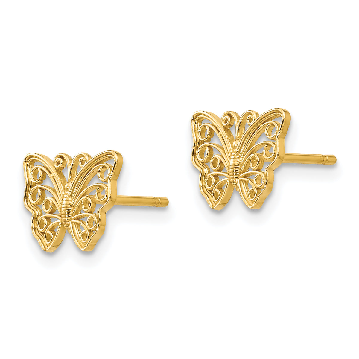 14K Cut-out Butterfly Post Earrings