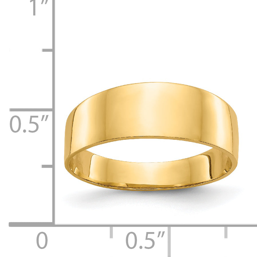Polished 3-6mm Flat-top Tapered Cigar Band Ring - 14k Yellow Gold