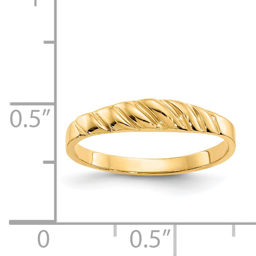 Gold Polished Valley Dome Ring - 14k Yellow Gold