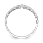 Polished Claddagh Ring - 14k White Gold