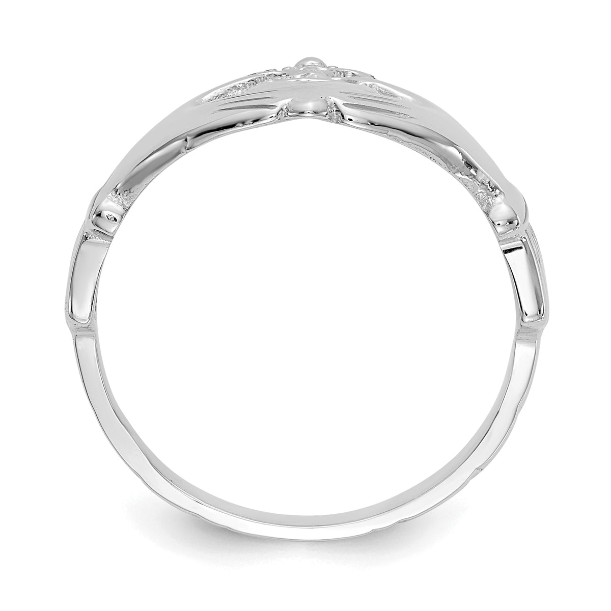 Polished Claddagh Ring - 14k White Gold