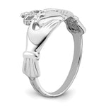 Polished Claddagh Ring - 14k White Gold