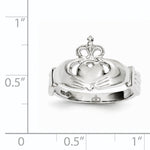 Polished Claddagh Ring - 14k White Gold