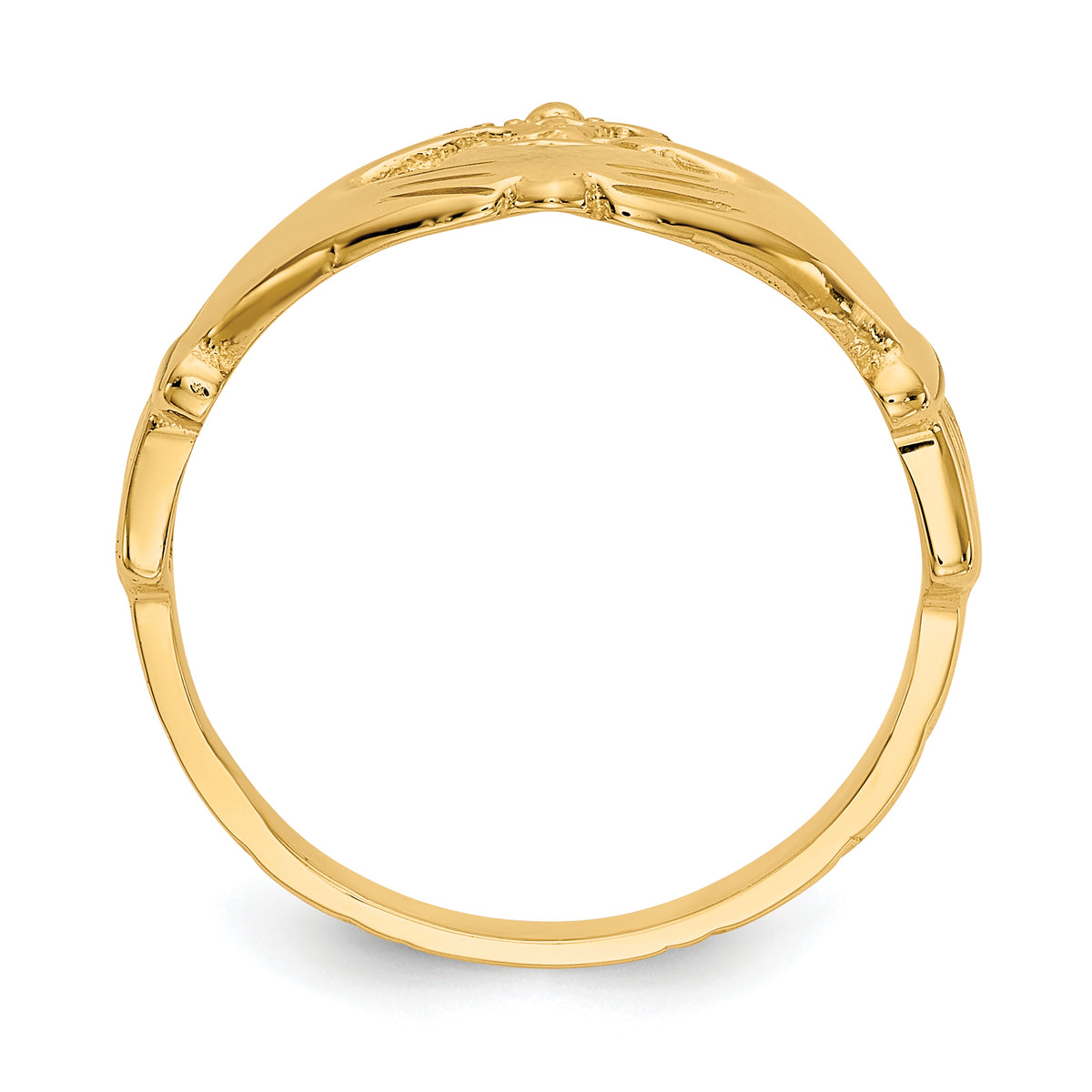 Polished Claddagh Ring - 14k Yellow Gold