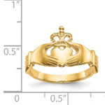 Polished Claddagh Ring - 14k Yellow Gold