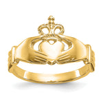 Polished Claddagh Ring - 14k Yellow Gold