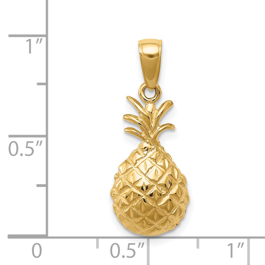 14k Diamond-cut Pineapple Pendant