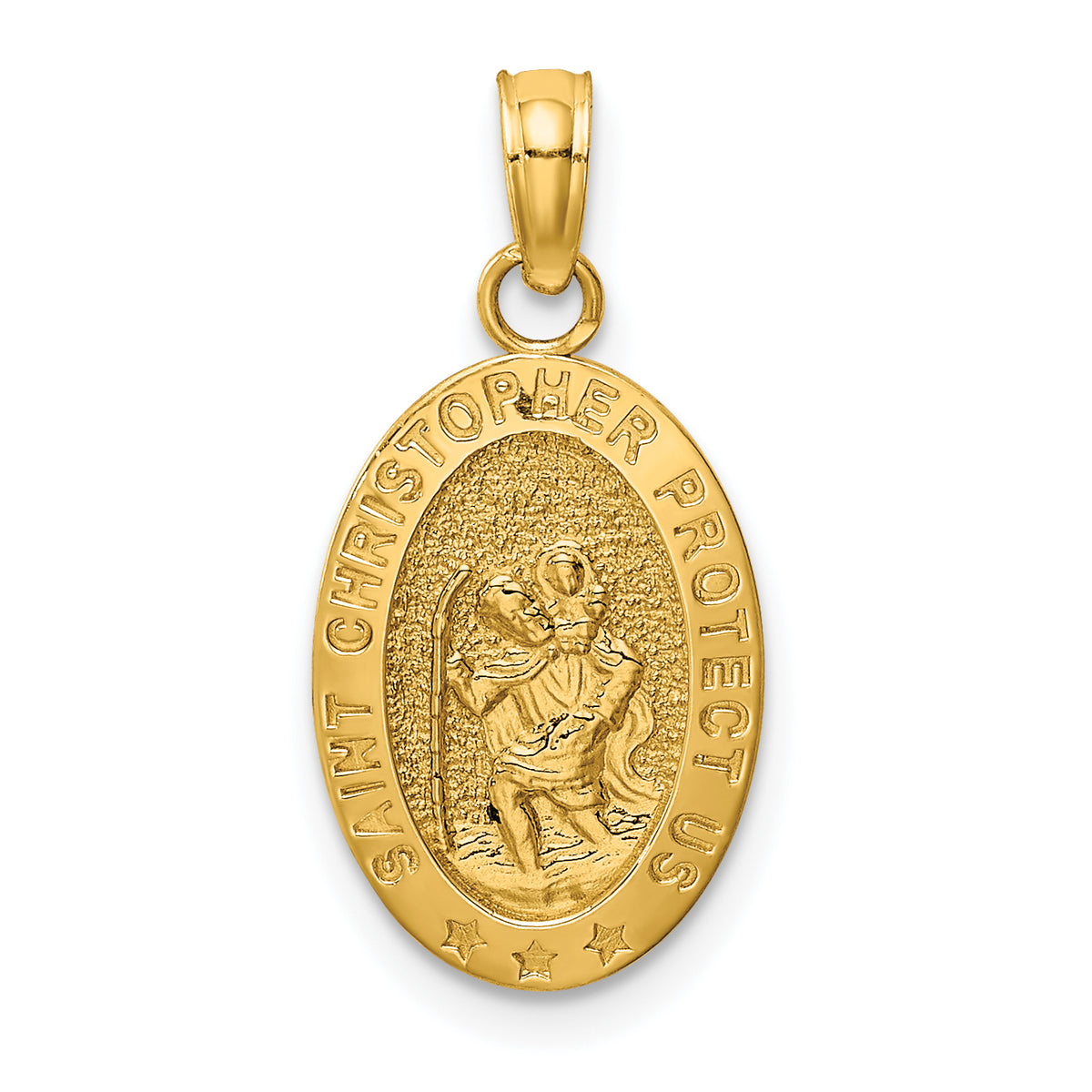 14k Gold St. Christopher Pendant - 14k Yellow Gold / 11 x 17.75 mm