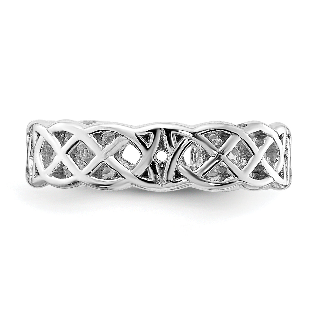 Gold Polished Celtic Toe Ring - 14k White Gold