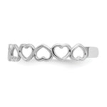 Gold Polished Heart Toe Ring - 14k White Gold