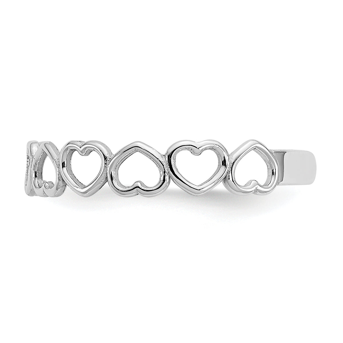 Gold Polished Heart Toe Ring - 14k White Gold