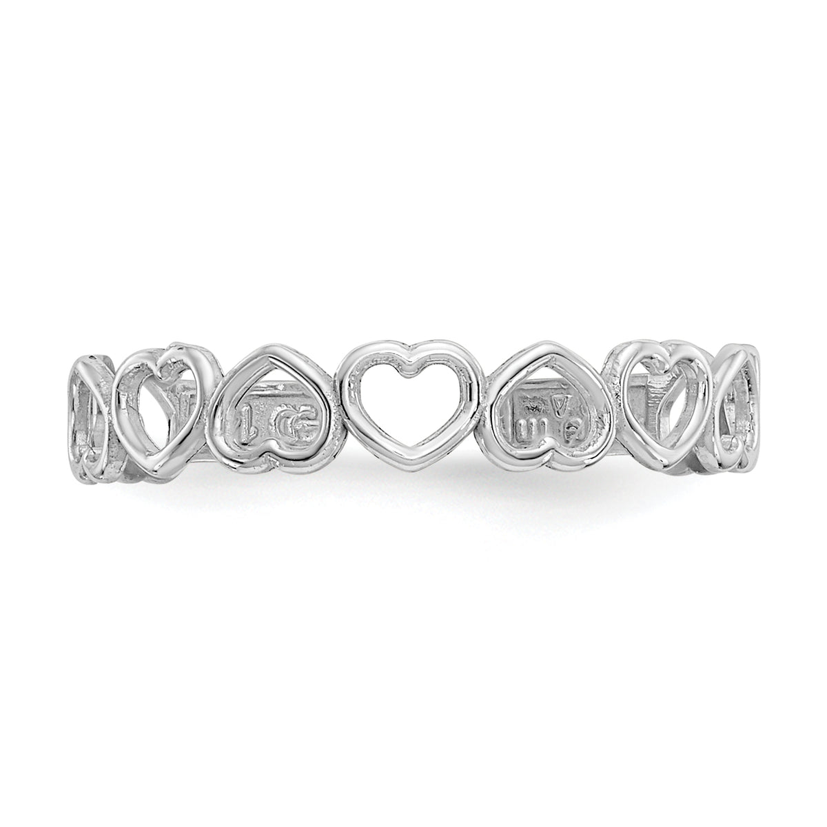 Gold Polished Heart Toe Ring - 14k White Gold