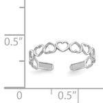 Gold Polished Heart Toe Ring - 14k White Gold
