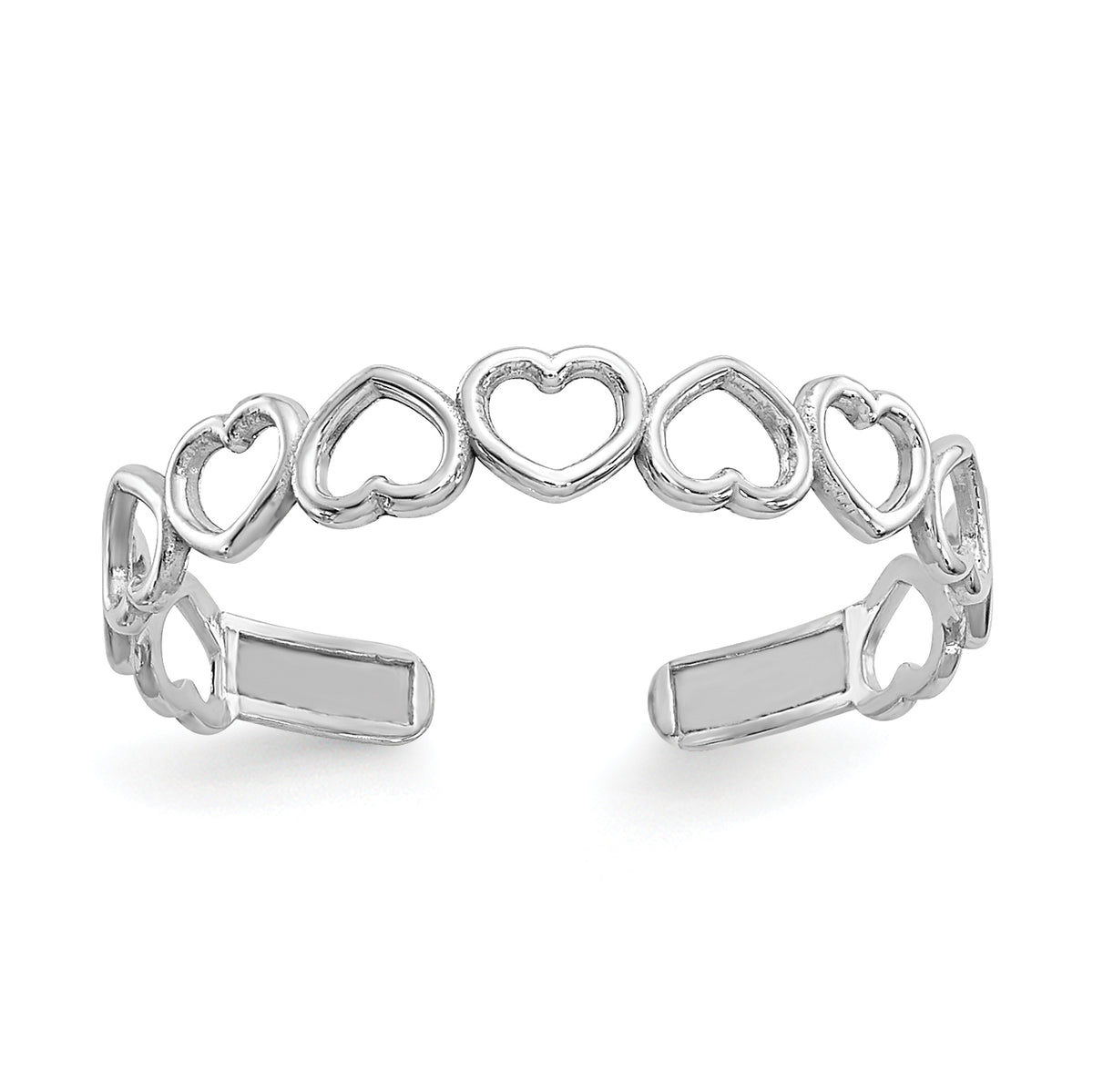 Gold Polished Heart Toe Ring - 10k White Gold#10k White Gold