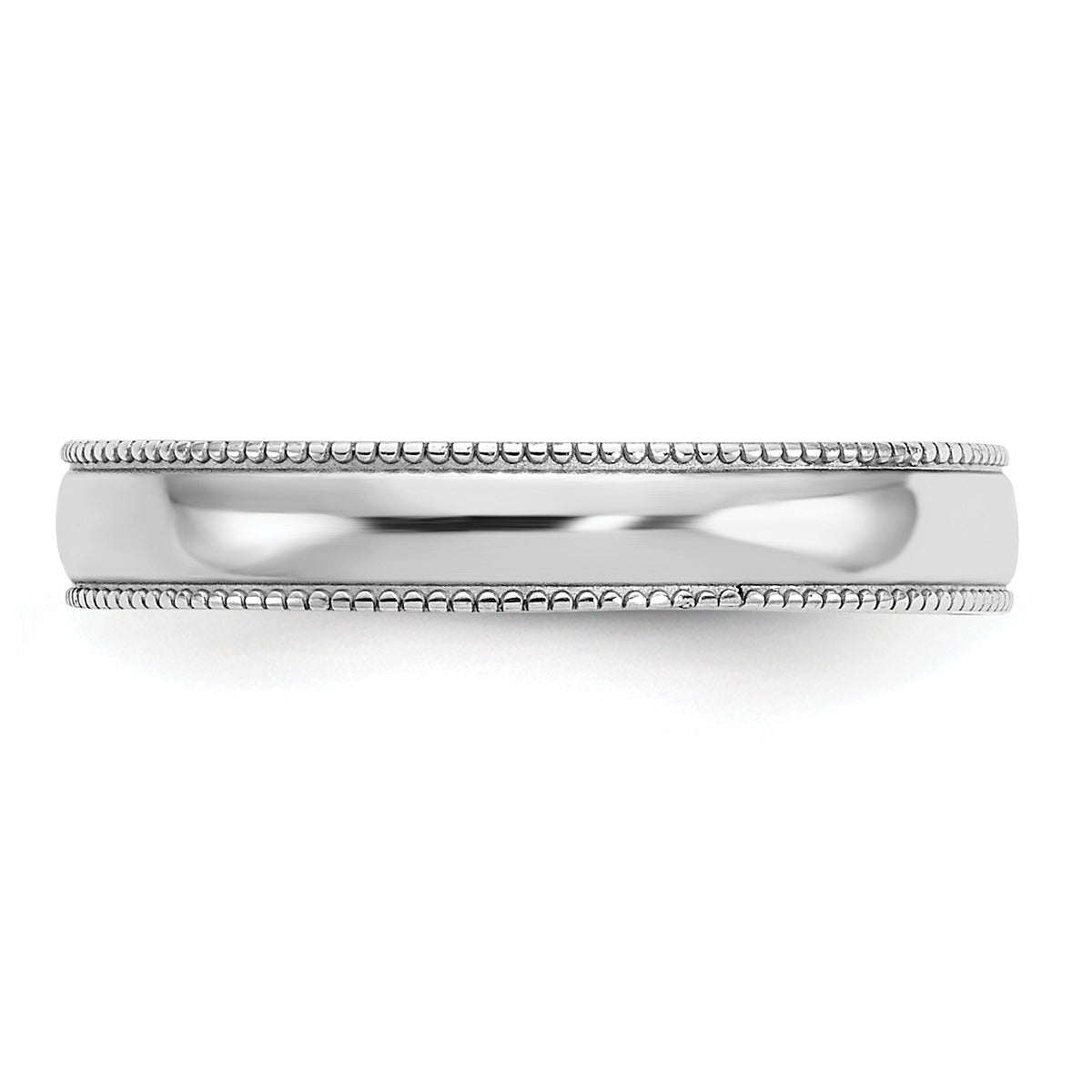 Gold Polished and Beaded Toe Ring - 14k White Gold