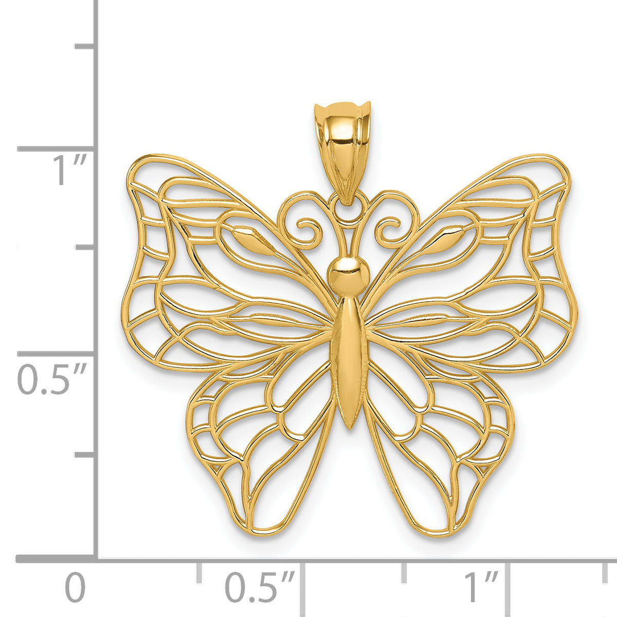Gold Polished Butterfly Pendant