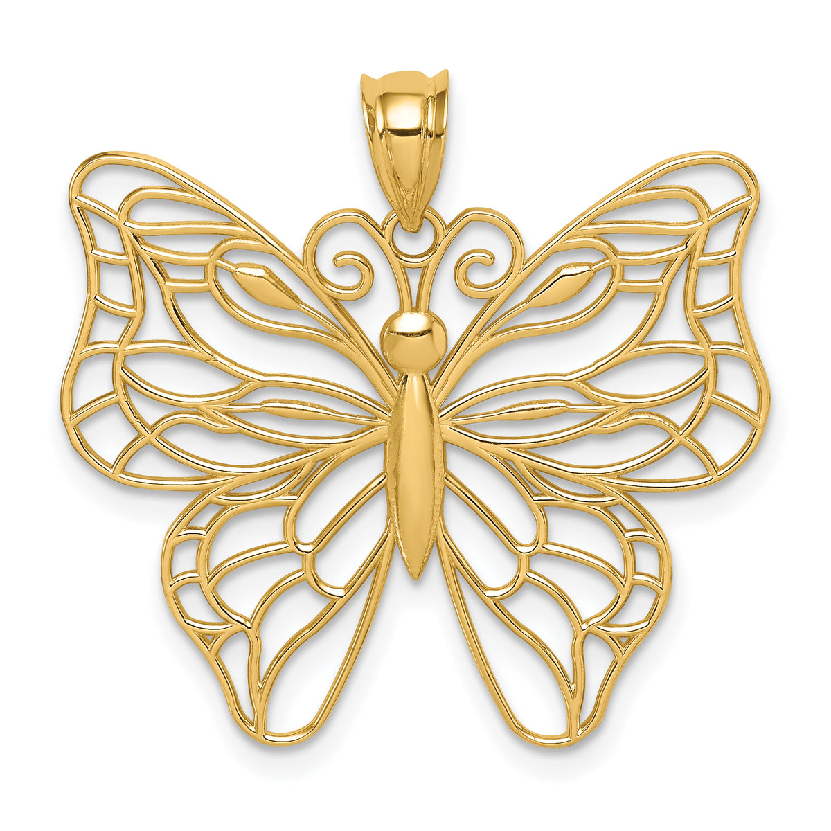 Gold Polished Butterfly Pendant